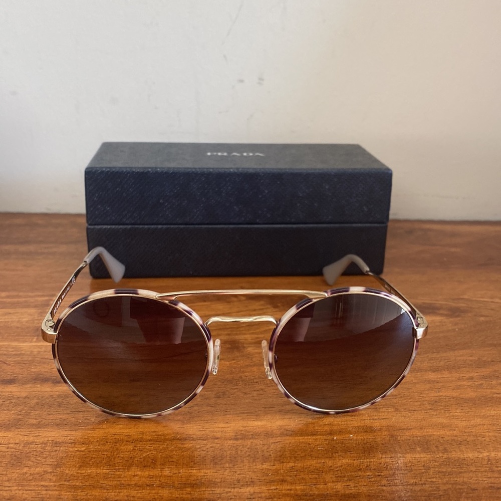 Prada Mirrored Sunglasses. SPR 51S with Box. Replaced lenses.